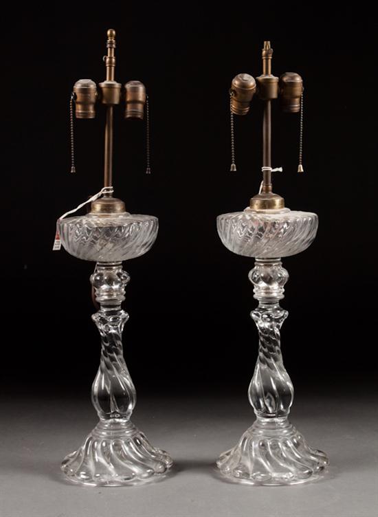 Pair of pattern molded glass oil 138634
