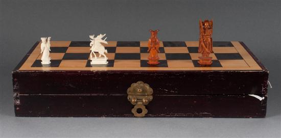 Chinese chess set with carved ivory 138637