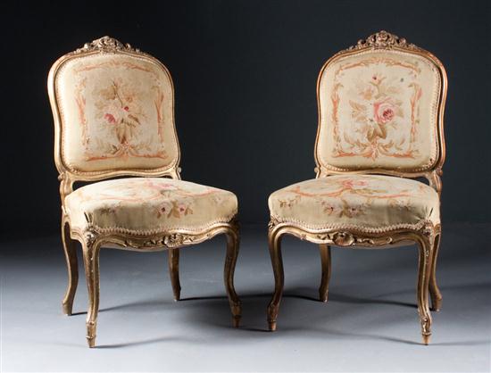 Pair of Louis XV style carved giltwood