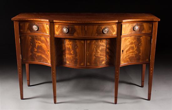 Federal style inlaid mahogany serpentined 138660