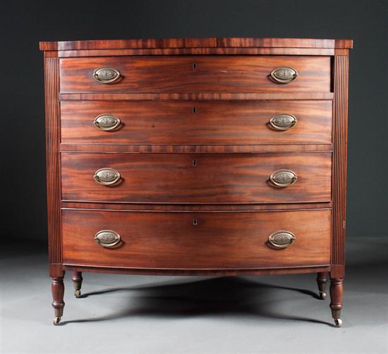 Federal mahogany bow-front chest