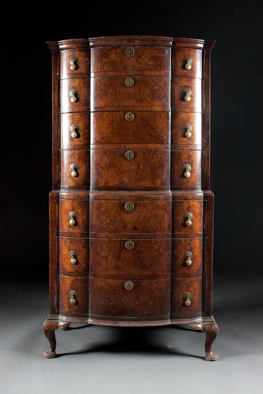 William and Mary style burl walnut 13866f