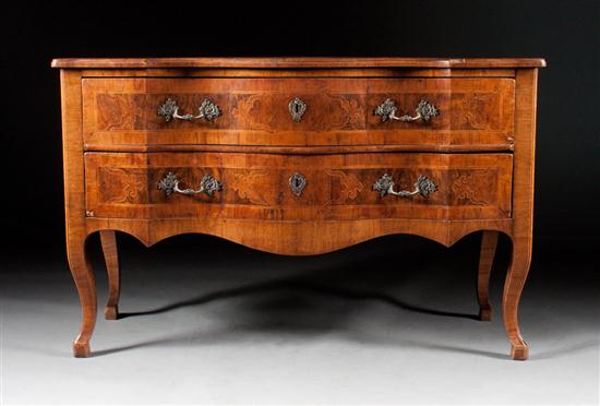 Italian inlaid walnut serpentine front 138684