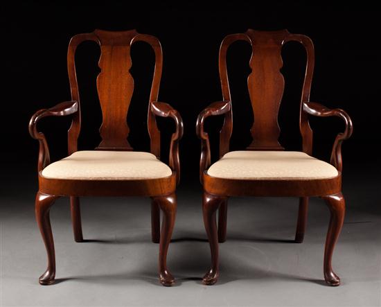 Pair of Queen Anne style walnut