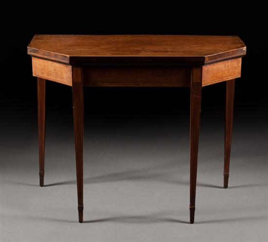 George III inlaid mahogany flip-top