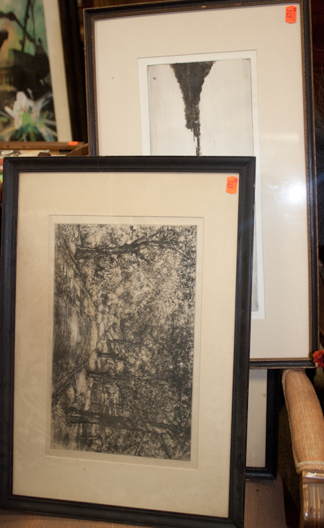 Three framed etchings Estimate $ 100-200