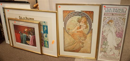 Two framed prints after Mucha Douglas 1387fc