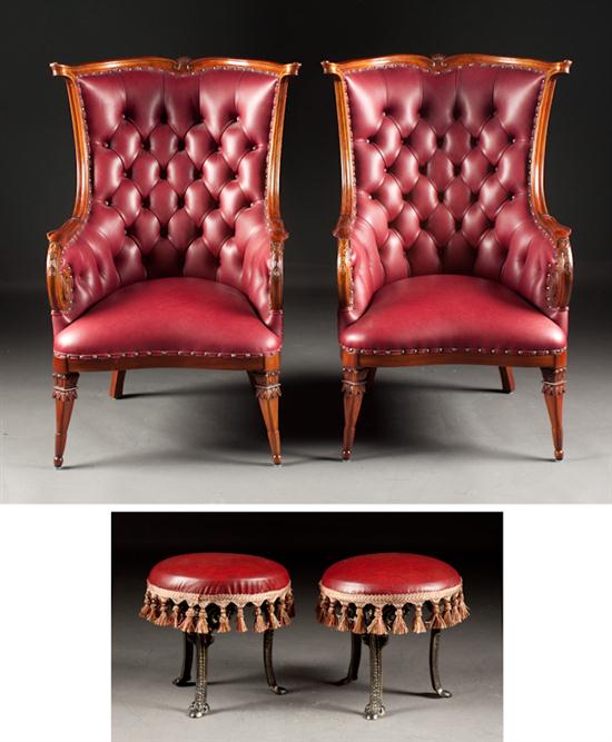 Pair of French style carved mahogany 13613e