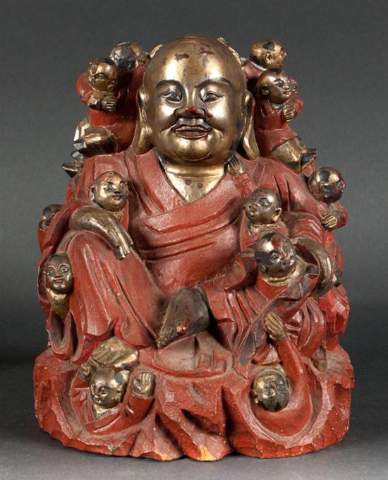 Japanese carved gilt and polychrome