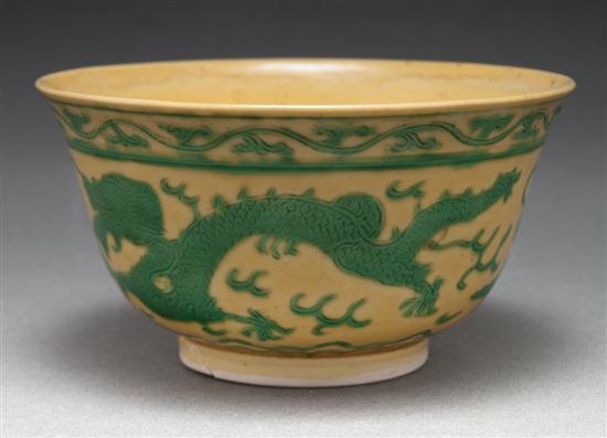 Chinese green and yellow glaze porcelain