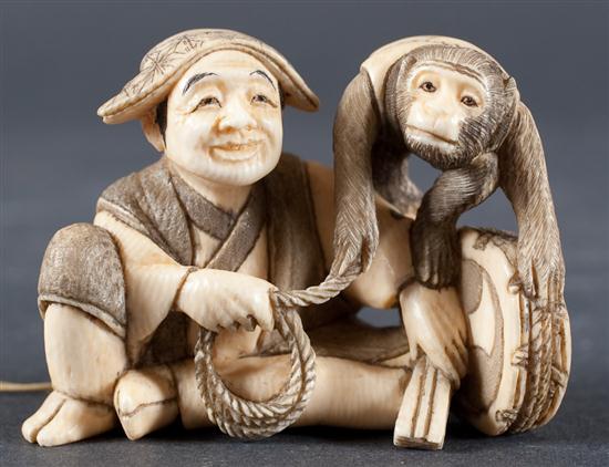 Japanese carved ivory netsuke: