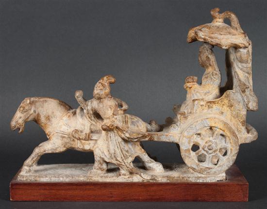 Chinese Han style carved chariot 136218