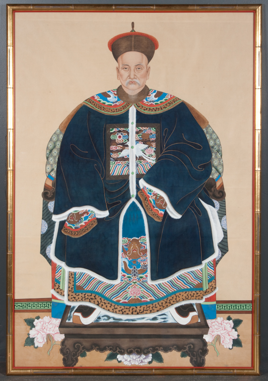 Chinese ancestor portrait on silk 13621a