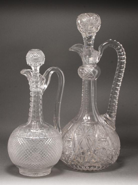 Two American cut glass ewers and