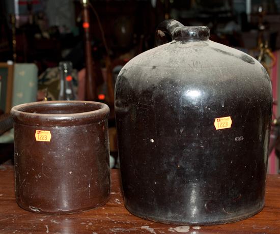 Brown stoneware jug and similar 136321