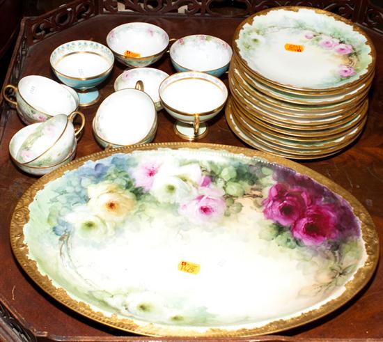 13 assorted floral painted Limoges 1363eb