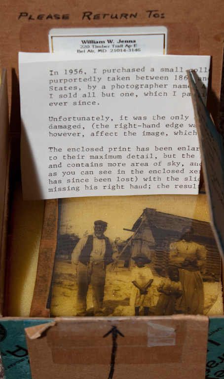 Glass slide of black family outside 1363fe