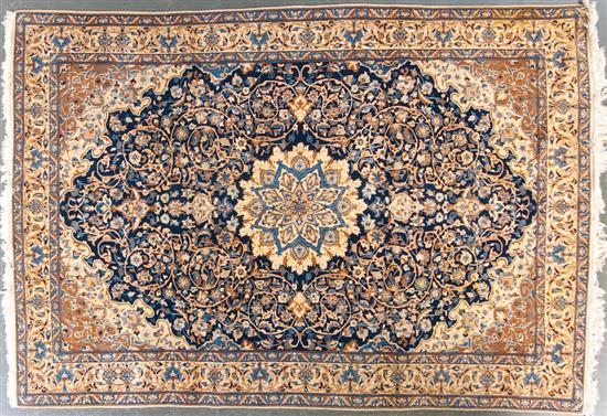 Fine Nain rug wool and silk Iran 136455