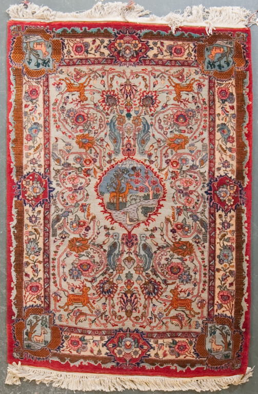 Unusual Bijar rug Iran circa 1960