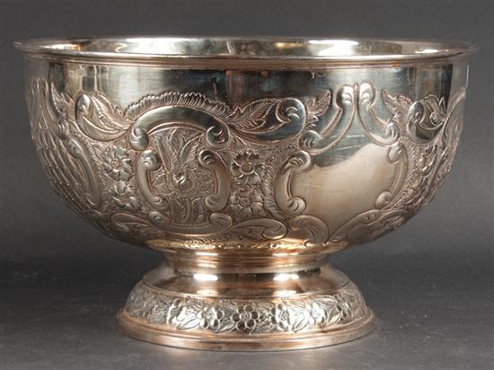 English silver-plated punch bowl mid-20th