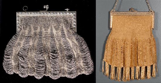Two Art Deco beaded purses 1 mustard 136553