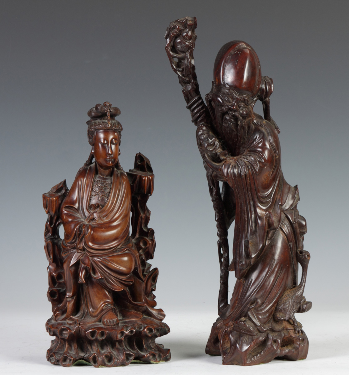 Chinese Carved Hardwood Figure 1365bf