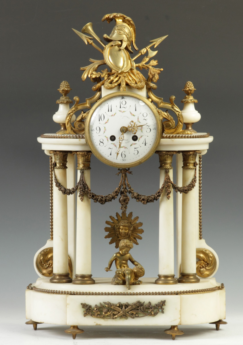 French Marble Shelf Clock 19th 1365e0