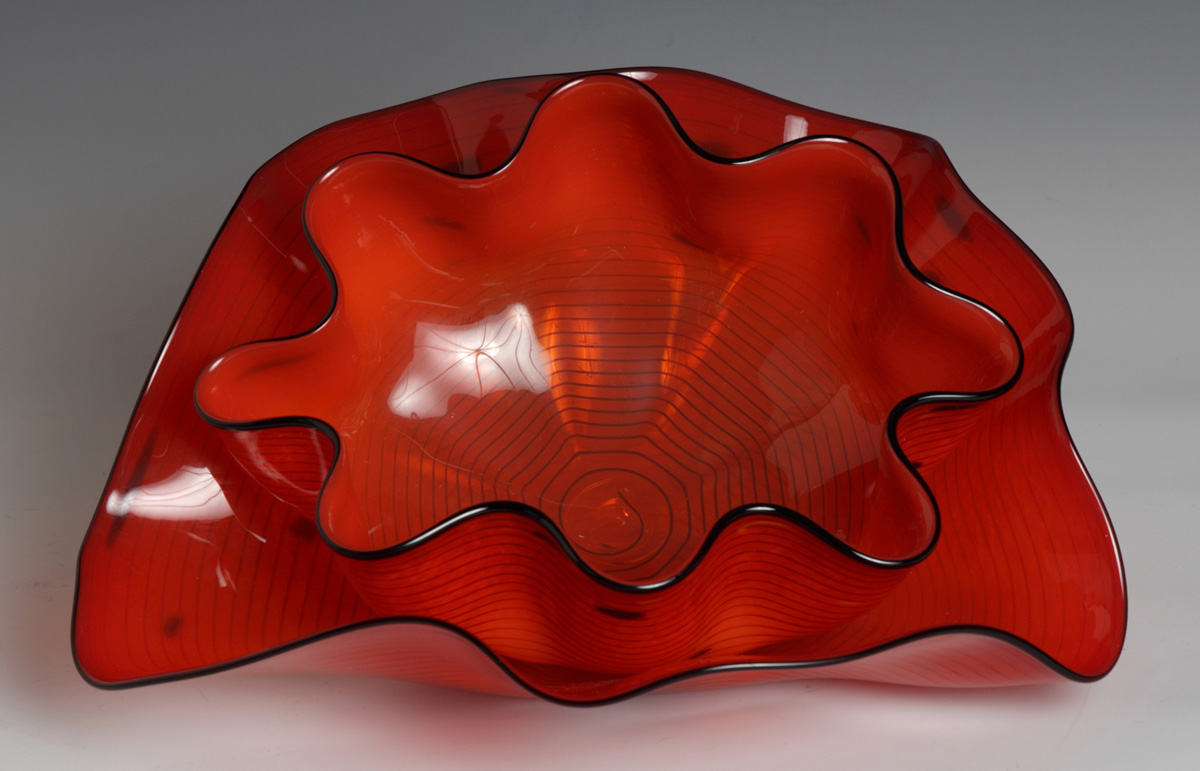 Dale Chihuhly 2 Pc Blown Glass 13662f