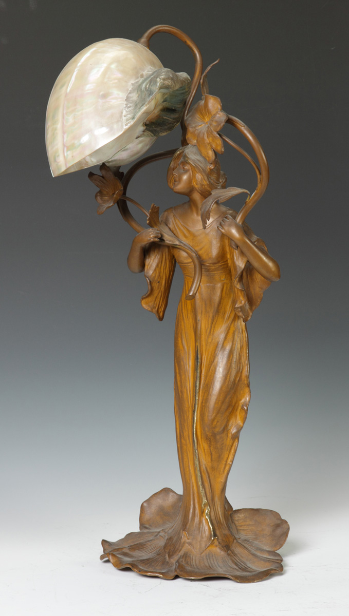 Art Nouveau Patinated Metal Lamp 136641