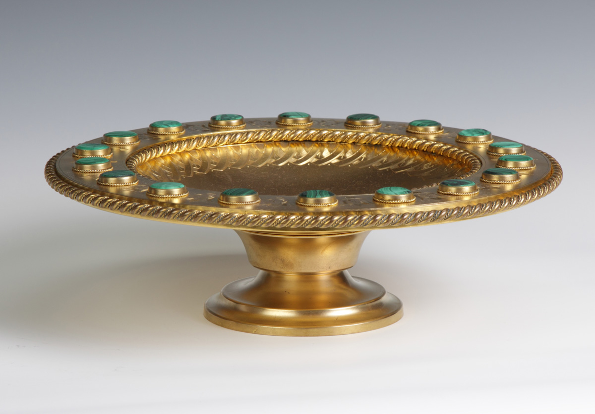 Gilt Bronze Compote with Inset 1366ac