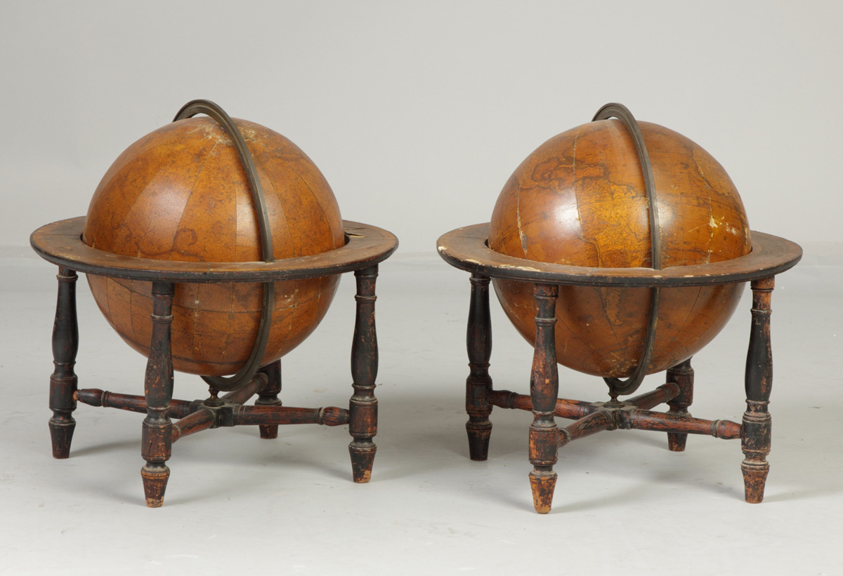 Pair of Table Globes by Newton 1366fc