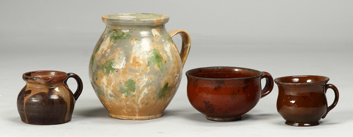 Redware Porringer & CupEarly 19th