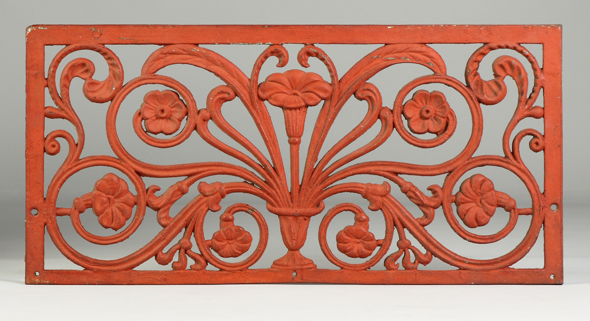 2 Cast Iron Window Grates w Red 136714