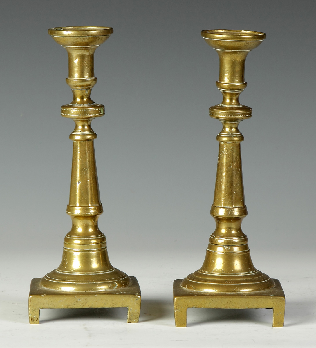 Pair of 19th Cent Brass Candlesticks 136724
