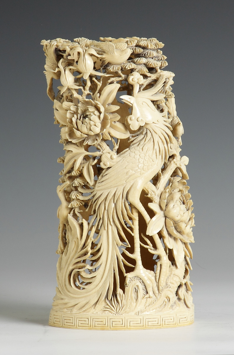 Large Chinese Carved Ivory Tusk 136733