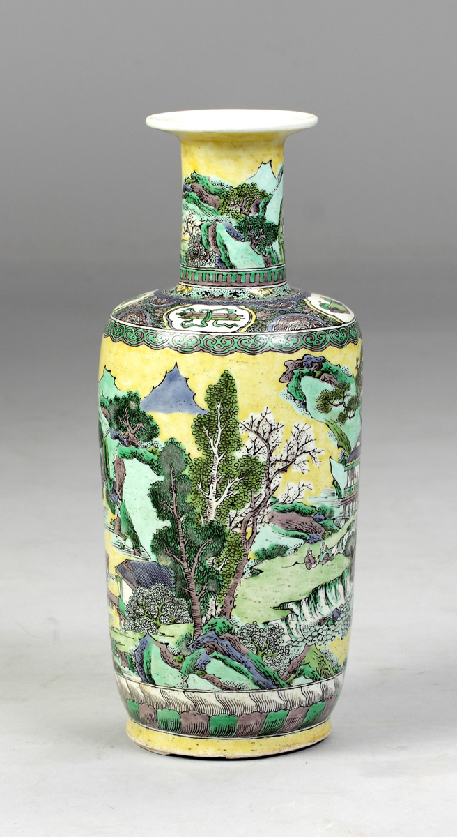 Chinese Famille Yellow Ground Vase 13674a