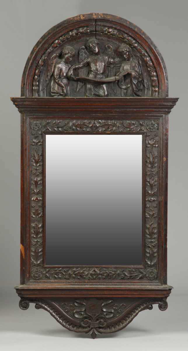 Carved Oak Mirror 18th cent. Condition: