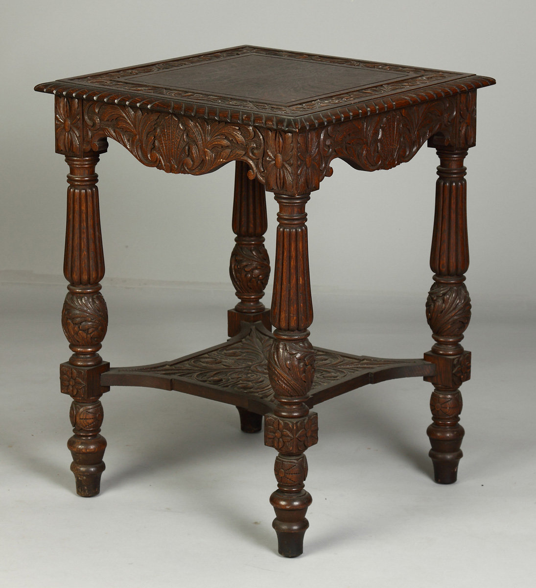 Horner Carved Oak Side Table C. 1900.