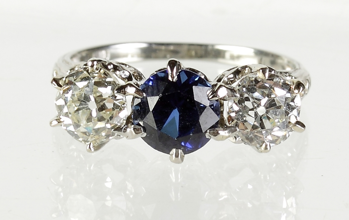 18k White Gold Diamond Sapphire 1367b5