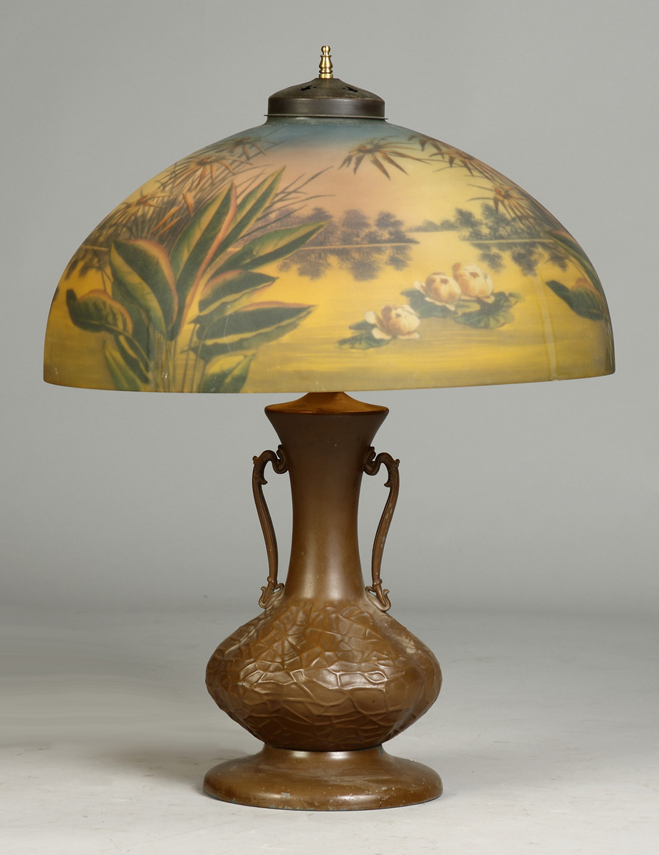 Phoenix Reverse Painted Table Lamp 1367cc