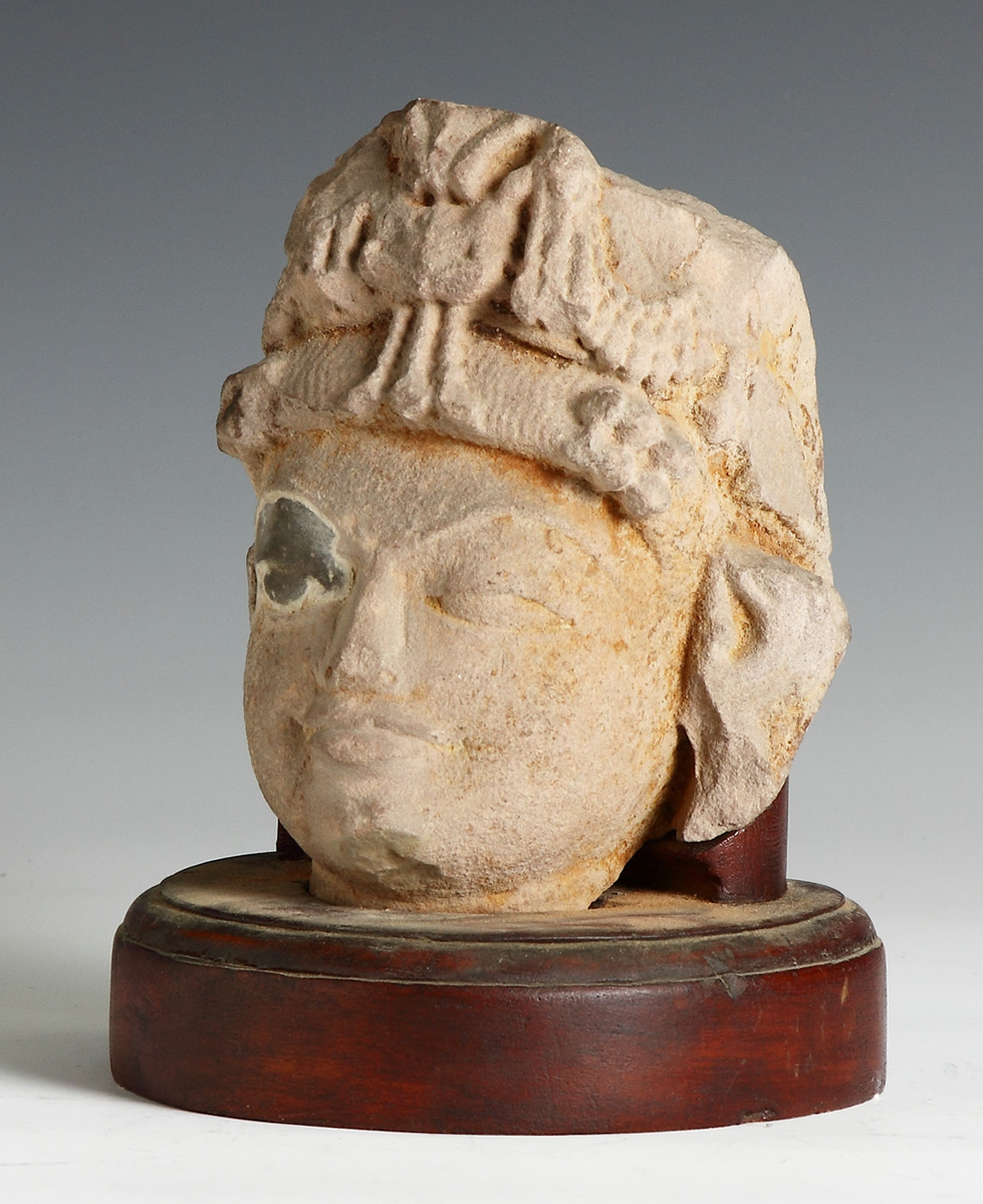 Java Carved Sandstone Head of Bodhisattva 136888