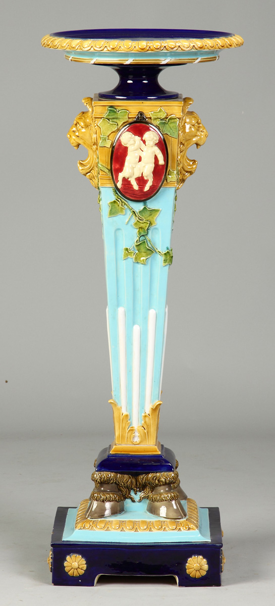 Majolica Pedestal George Jones 13689c