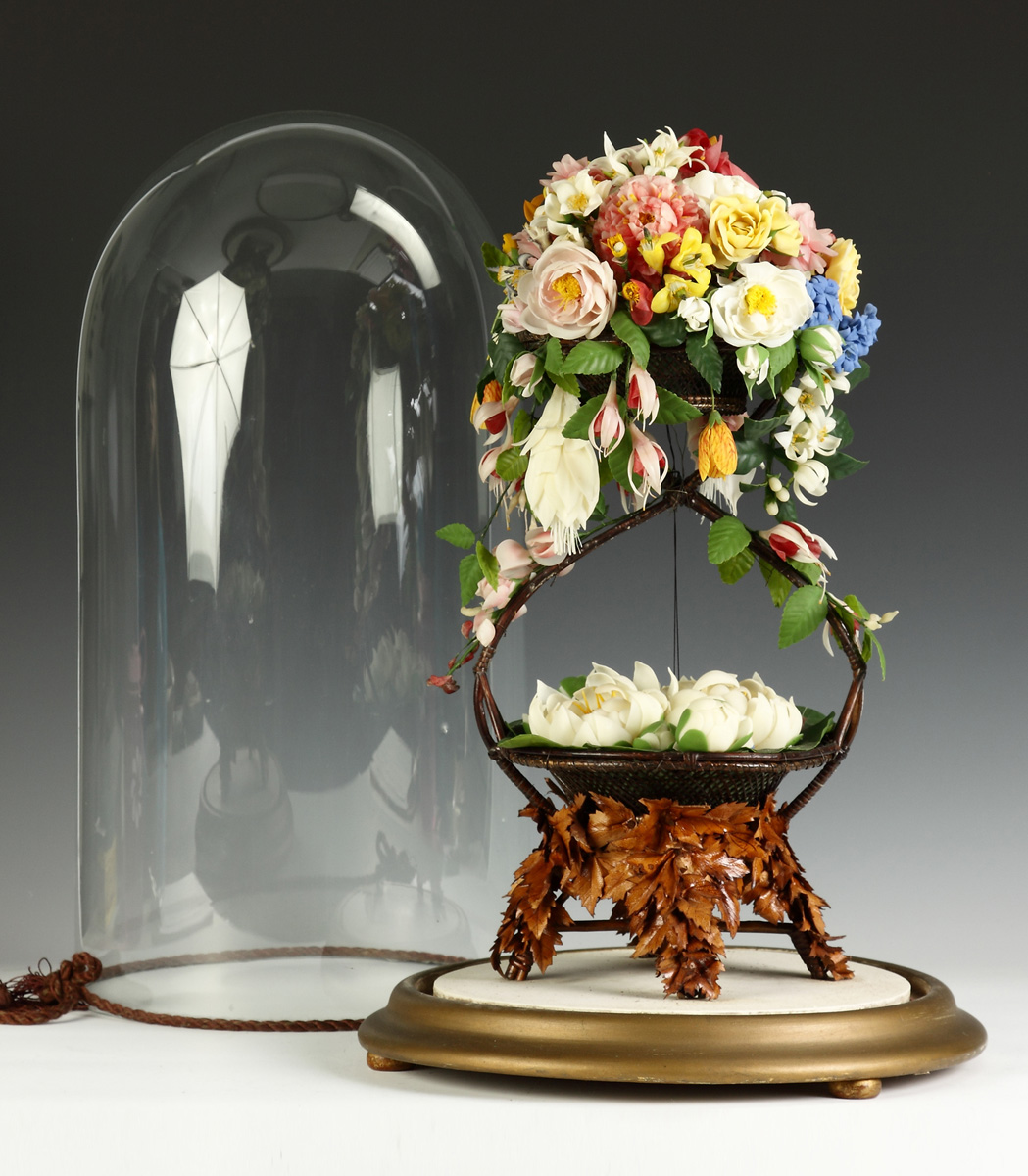 Victorian Wax Floral Centerpiece 1368a6