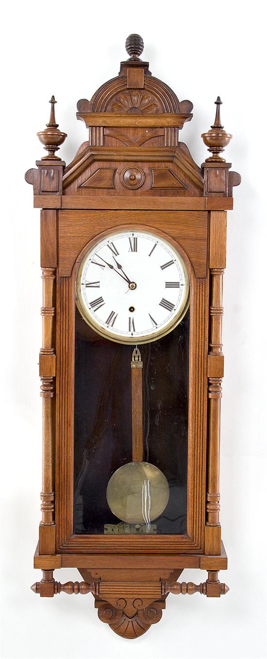 Ansonia walnut wall clock late