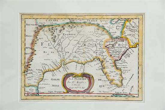 Early map of Florida and Gulf Coast 1368f1