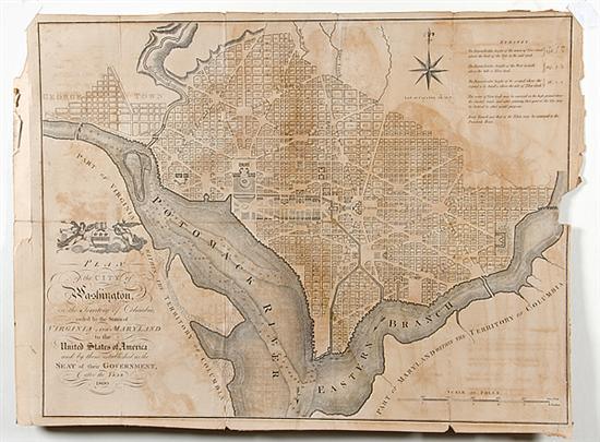 Rare early maps Washington D C  1368fb