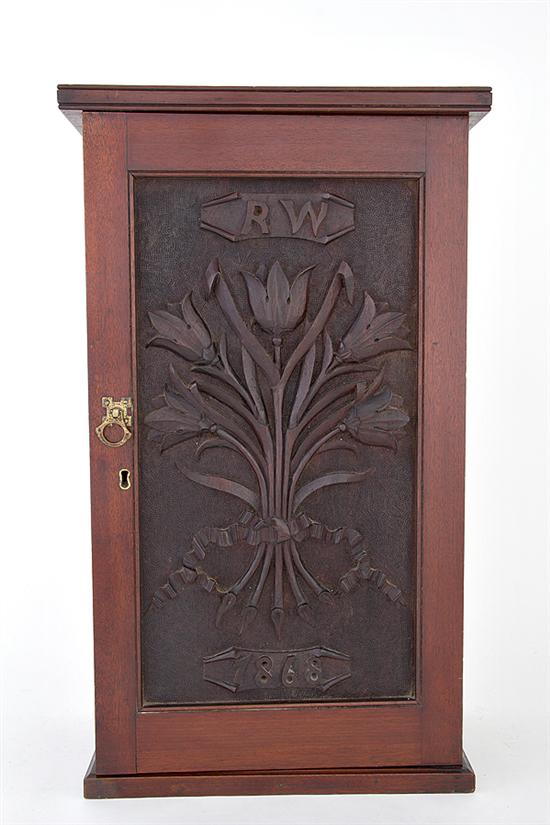 Mahogany cabinet signed and dated 136912