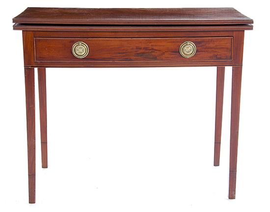 Federal inlaid mahogany game table 13693d