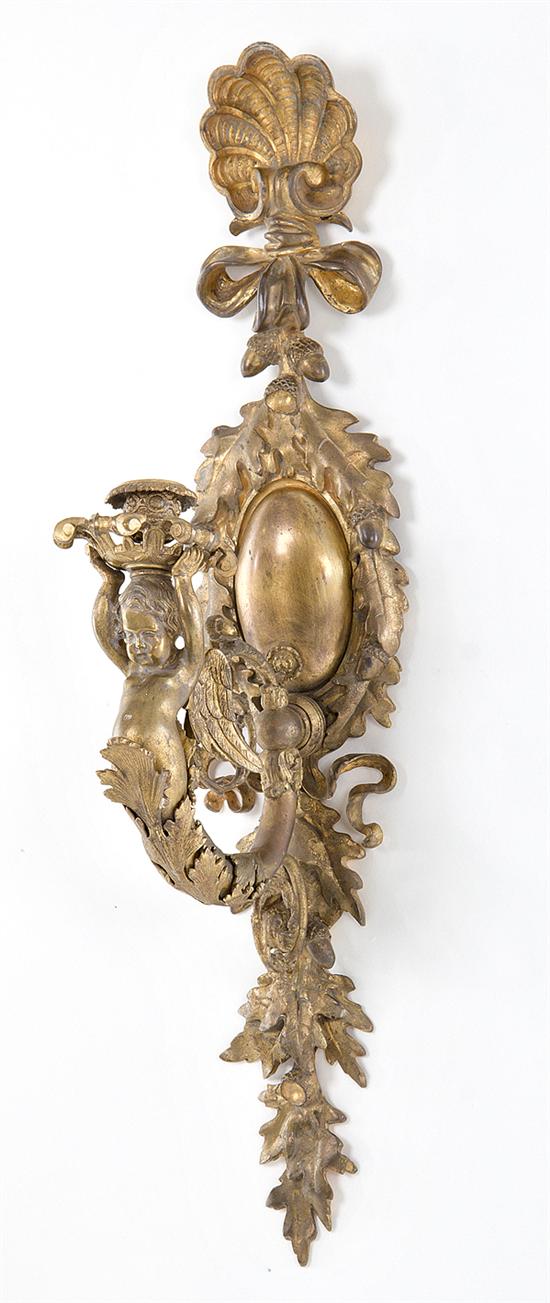 American gilt bronze figural sconce 136971