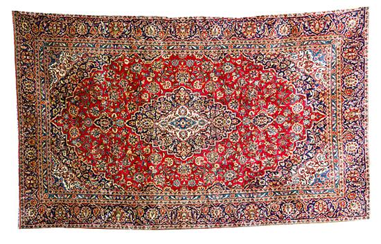 Persian Kashan carpet 7 2 x 11 8  13696c